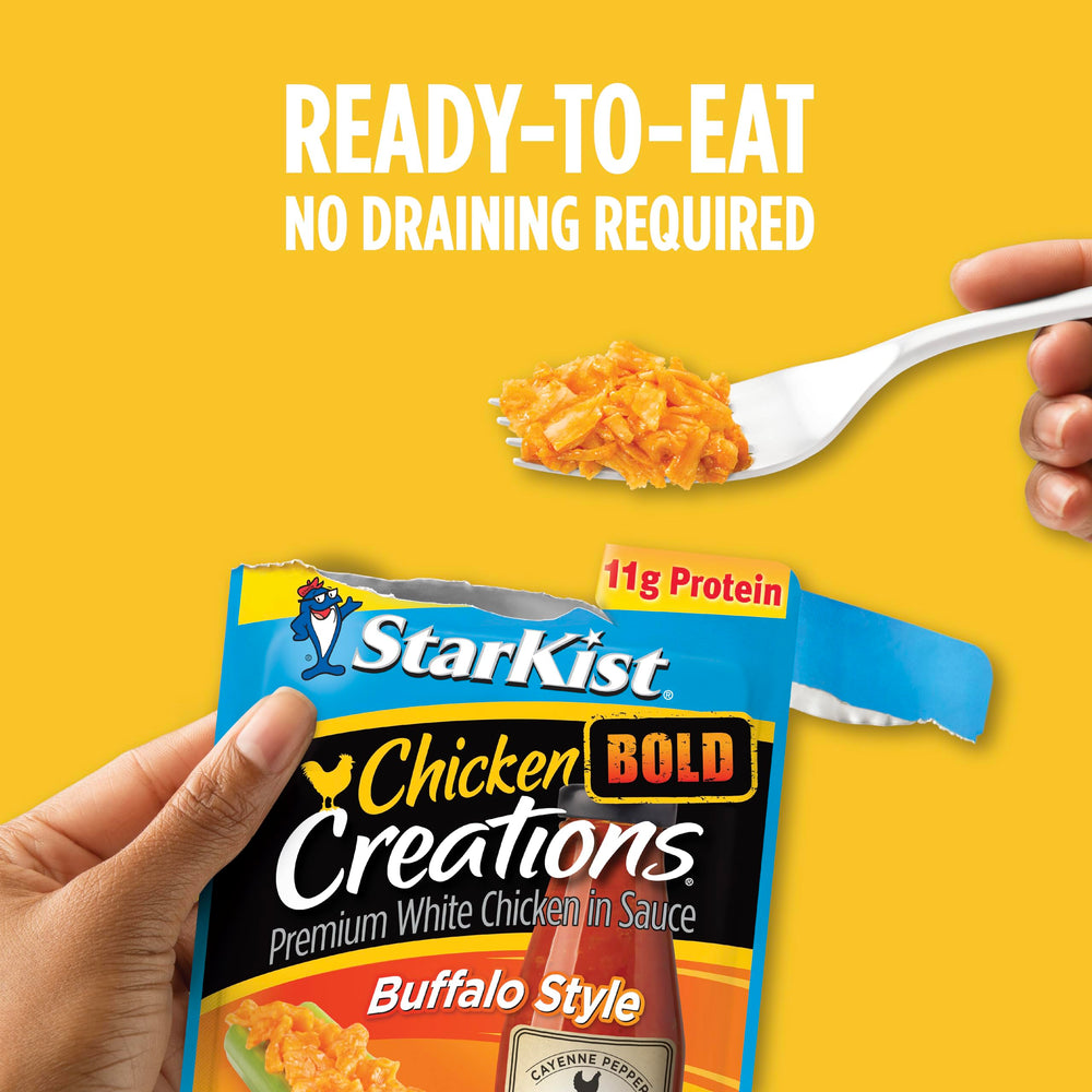 StarKist ready-to-eat buffalo chicken pairs well with pasta or wraps.