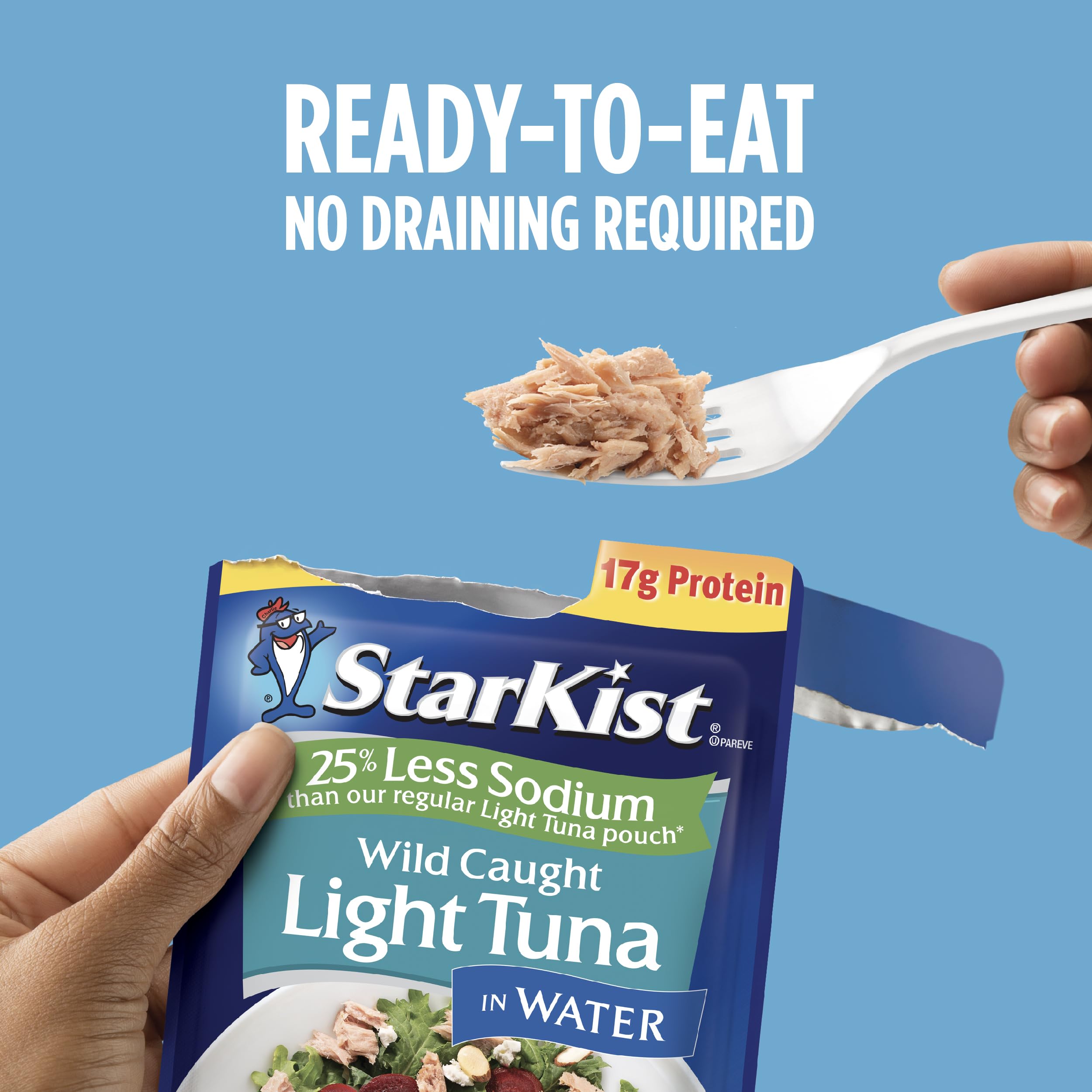 StarKist Reduced Sodium Tuna in Water pouch with 17g protein.