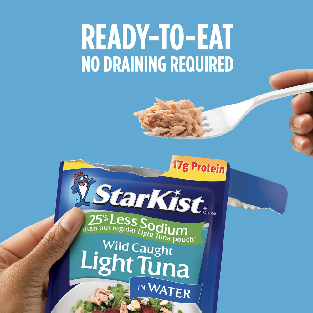 StarKist Reduced Sodium Tuna in Water pouch with 17g protein.