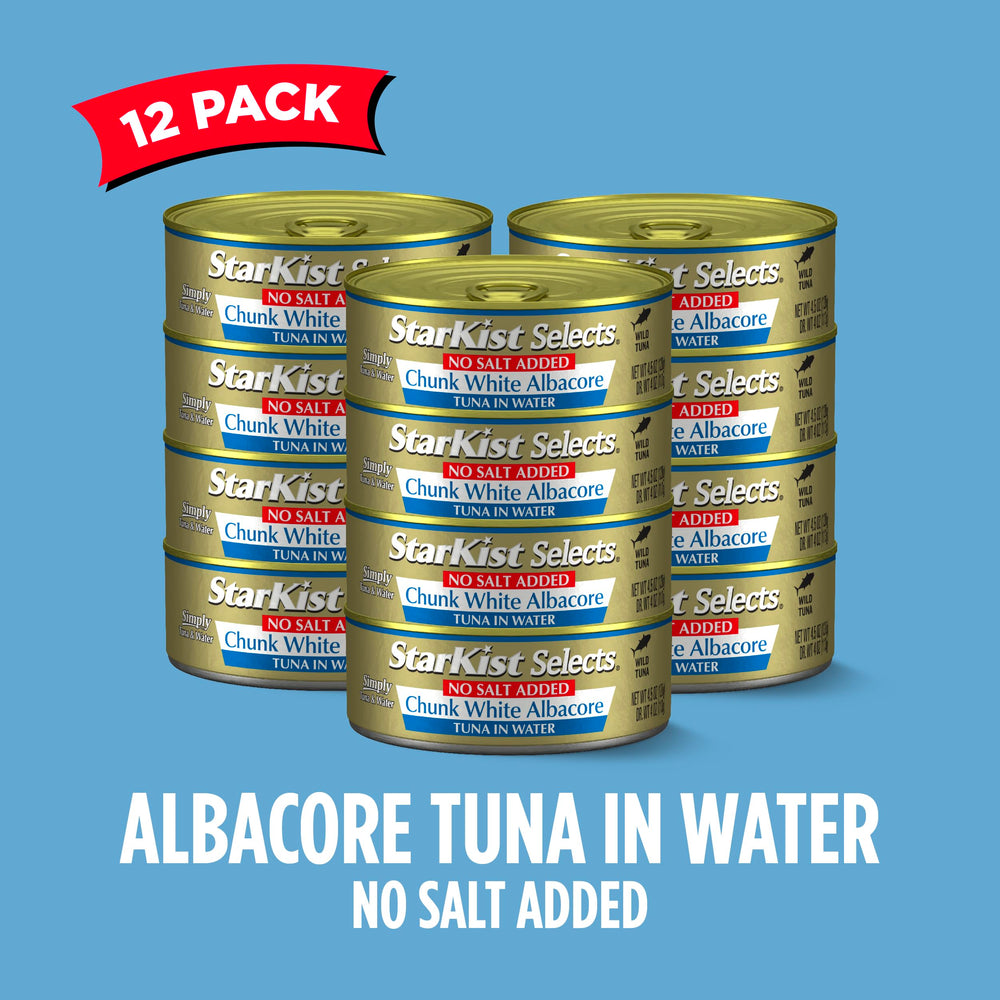 StarKist Selects No Salt Added 12-pack bulk tuna for pantry storage