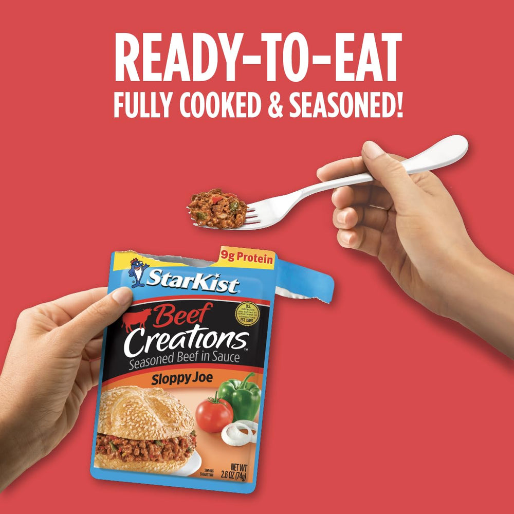 StarKist Beef Creations Sloppy Joe label highlights 90/10 beef.