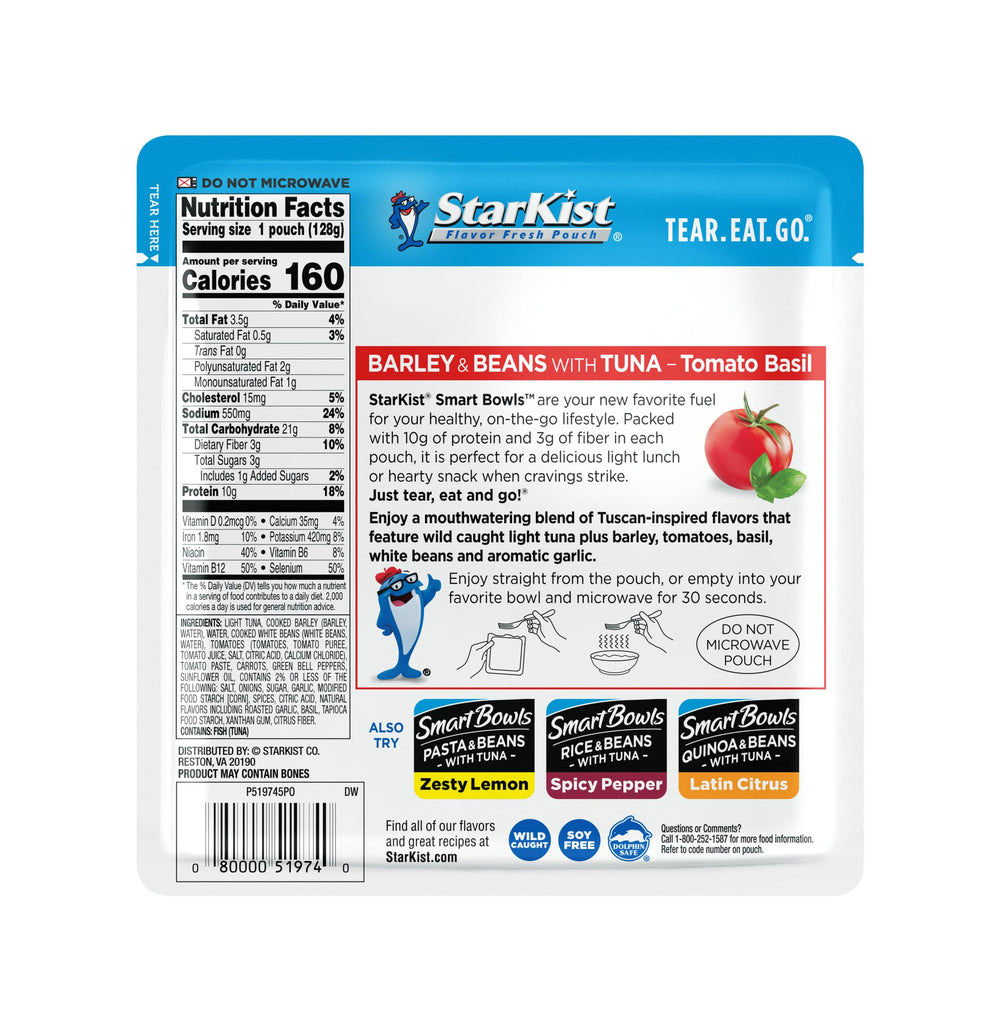 StarKist Smart Bowls barley and beans blend highlighting wholesome grains