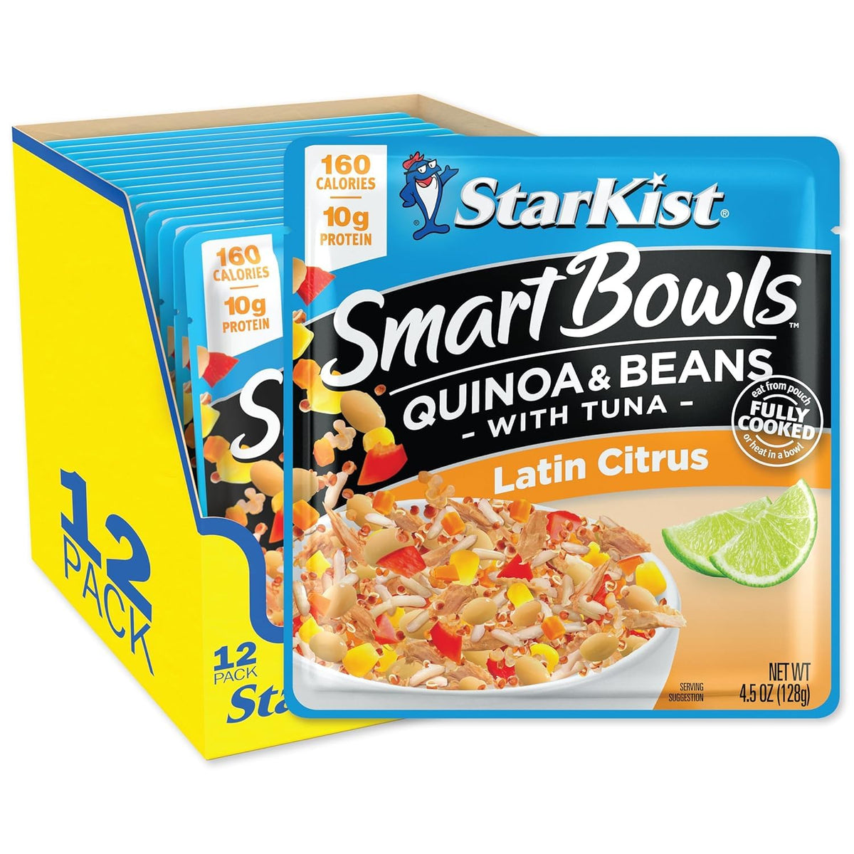 StarKist Smart Bowls Latin Citrus pouch shows quinoa and tuna, ready to eat for a quick protein boost