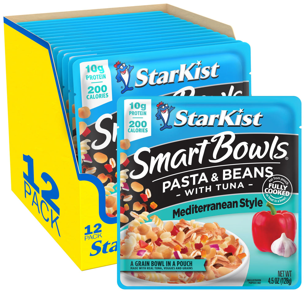 Starkist Smart Bowls Mediterranean Style ingredients close-up, highlighting protein-rich tuna and beans.