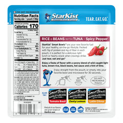 StarKist Smart Bowls Spicy Pepper shows brown rice and beans in a pouch