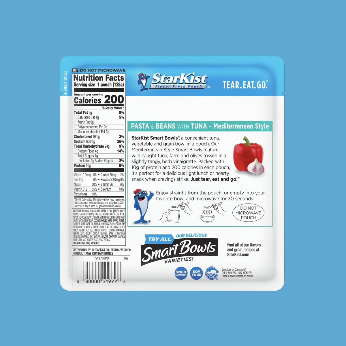 Starkist Smart Bowls wild caught tuna provides protein for on-the-go