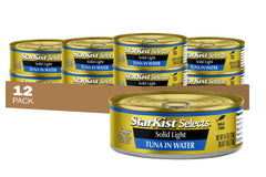 StarKist Solid Light Tuna in Water can front; perfect for quick lunches.