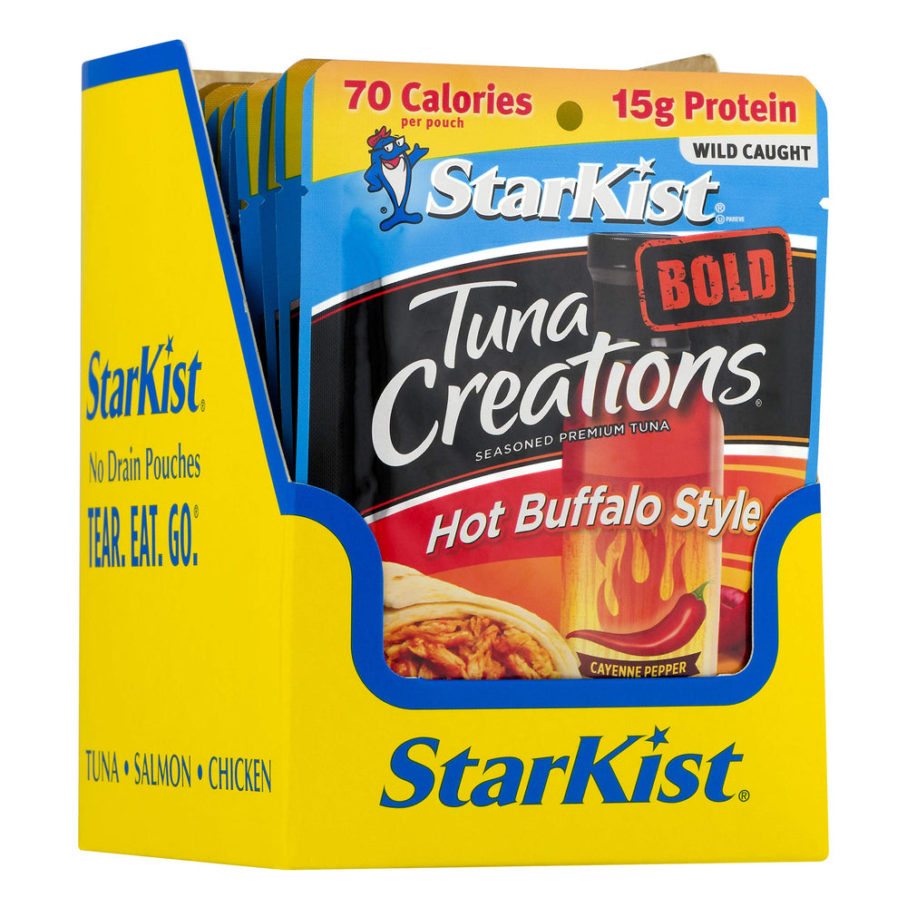 StarKist Bold Hot Buffalo pouch in a gluten-free kitchen scene