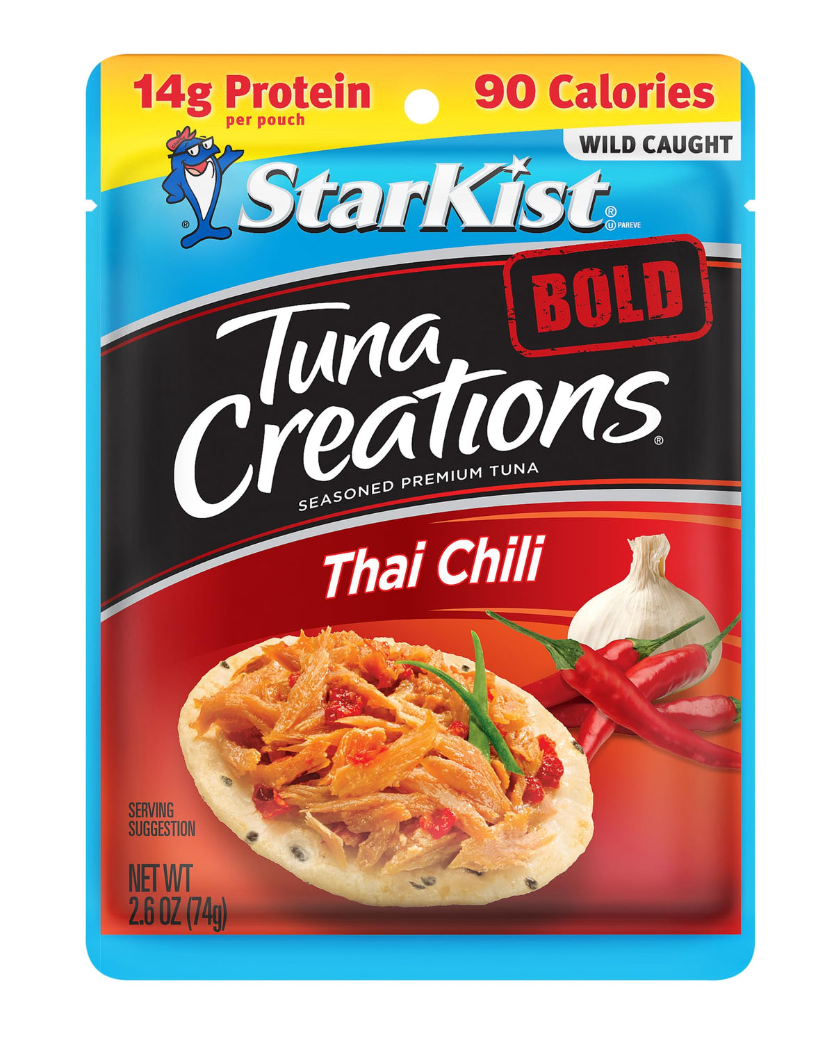 StarKist Tuna Creations Bold Thai Chili Style pouch packaging, a ready-to-eat protein for busy days.