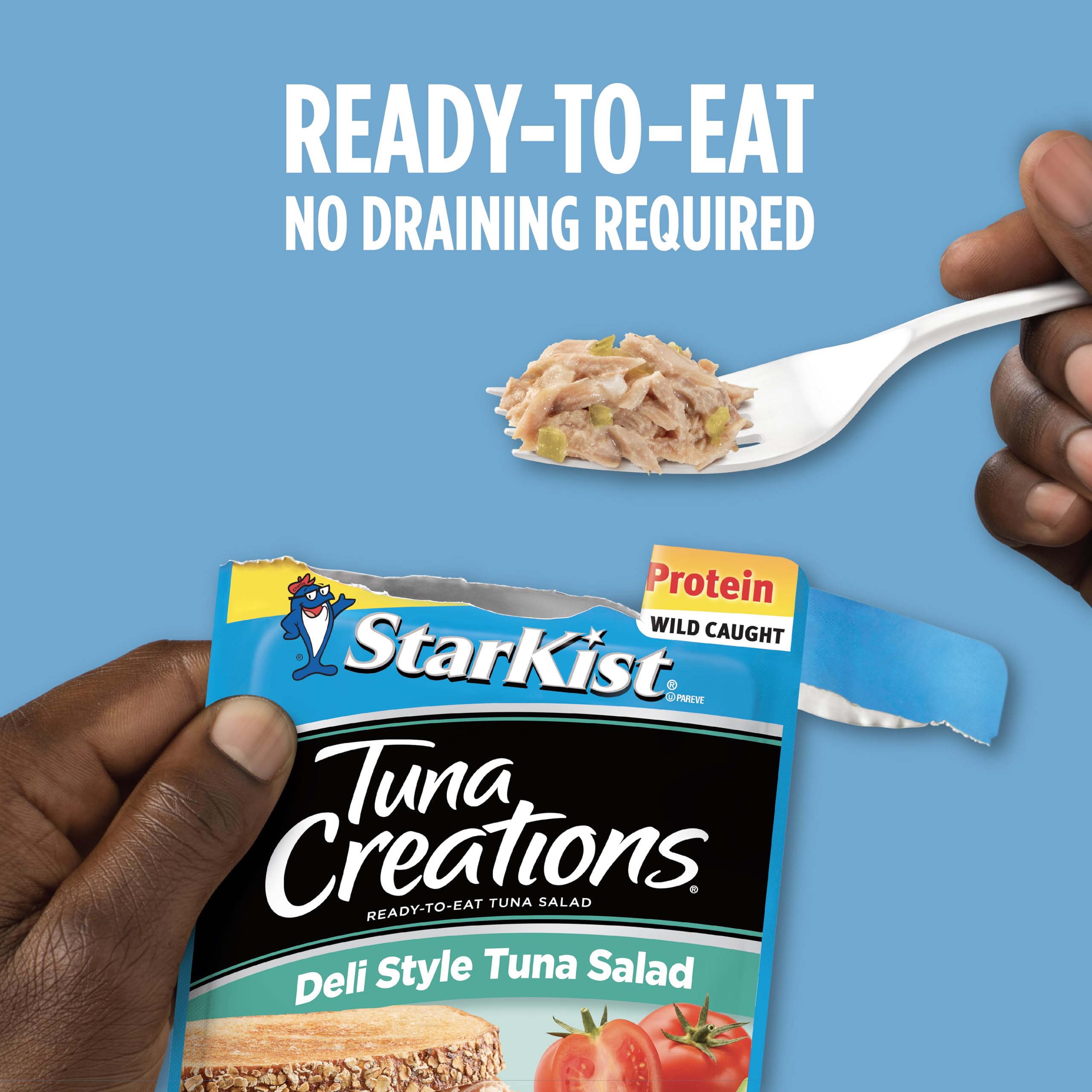 StarKist tuna salad pouch on a salad plate for a protein boost