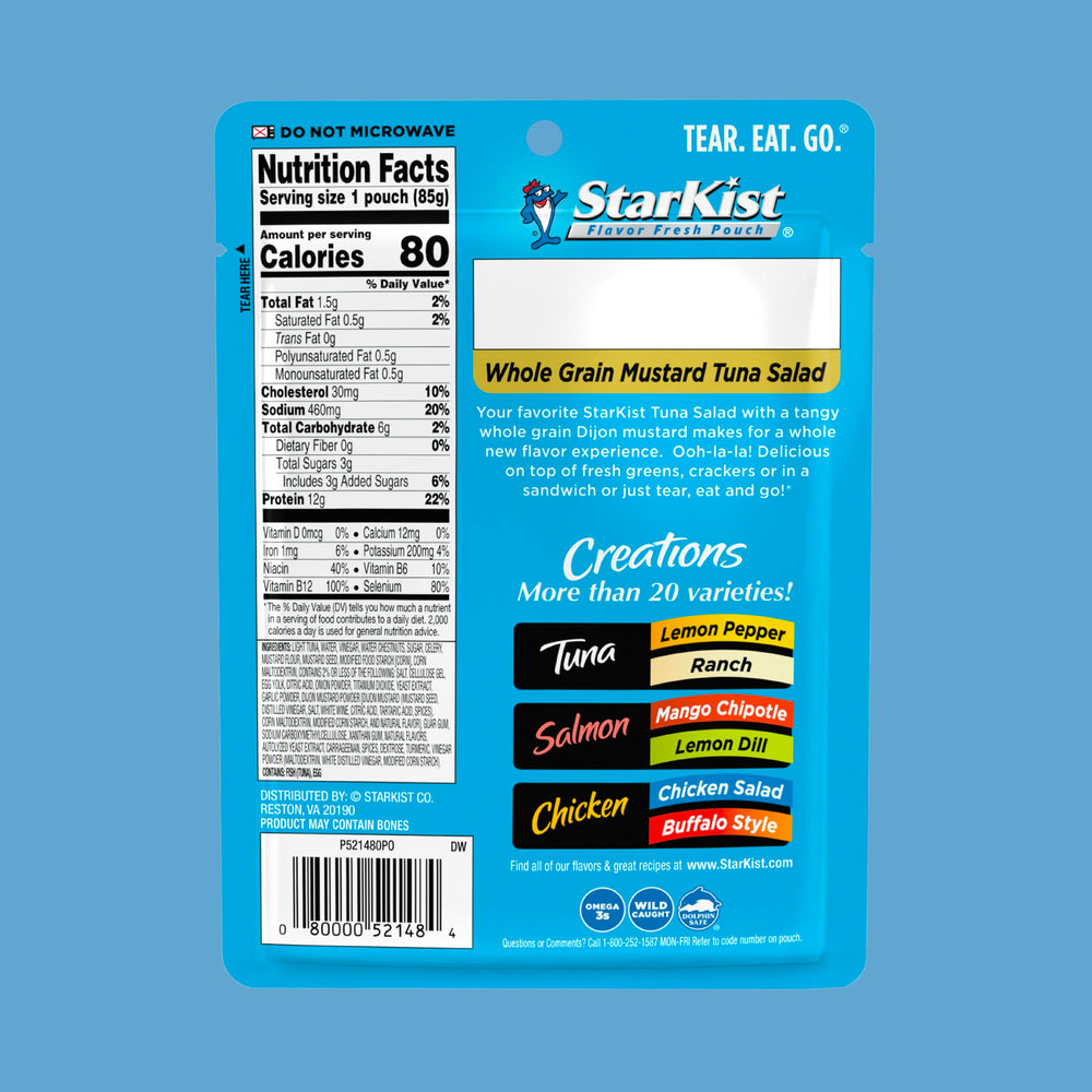 StarKist Tuna Creations pouch opened over a salad for a quick meal