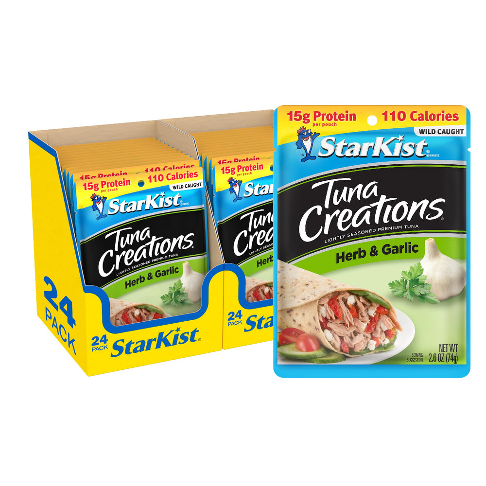 StarKist Tuna Creations Herb and Garlic pouch ready-to-eat for quick salads or sandwiches