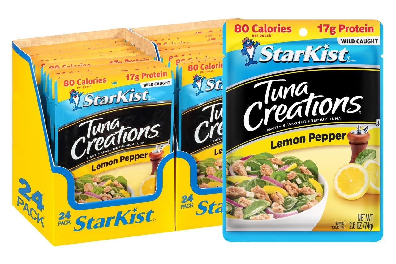 StarKist Tuna Creations Lemon Pepper pouch 2.6 oz ready-to-eat protein for lunch.