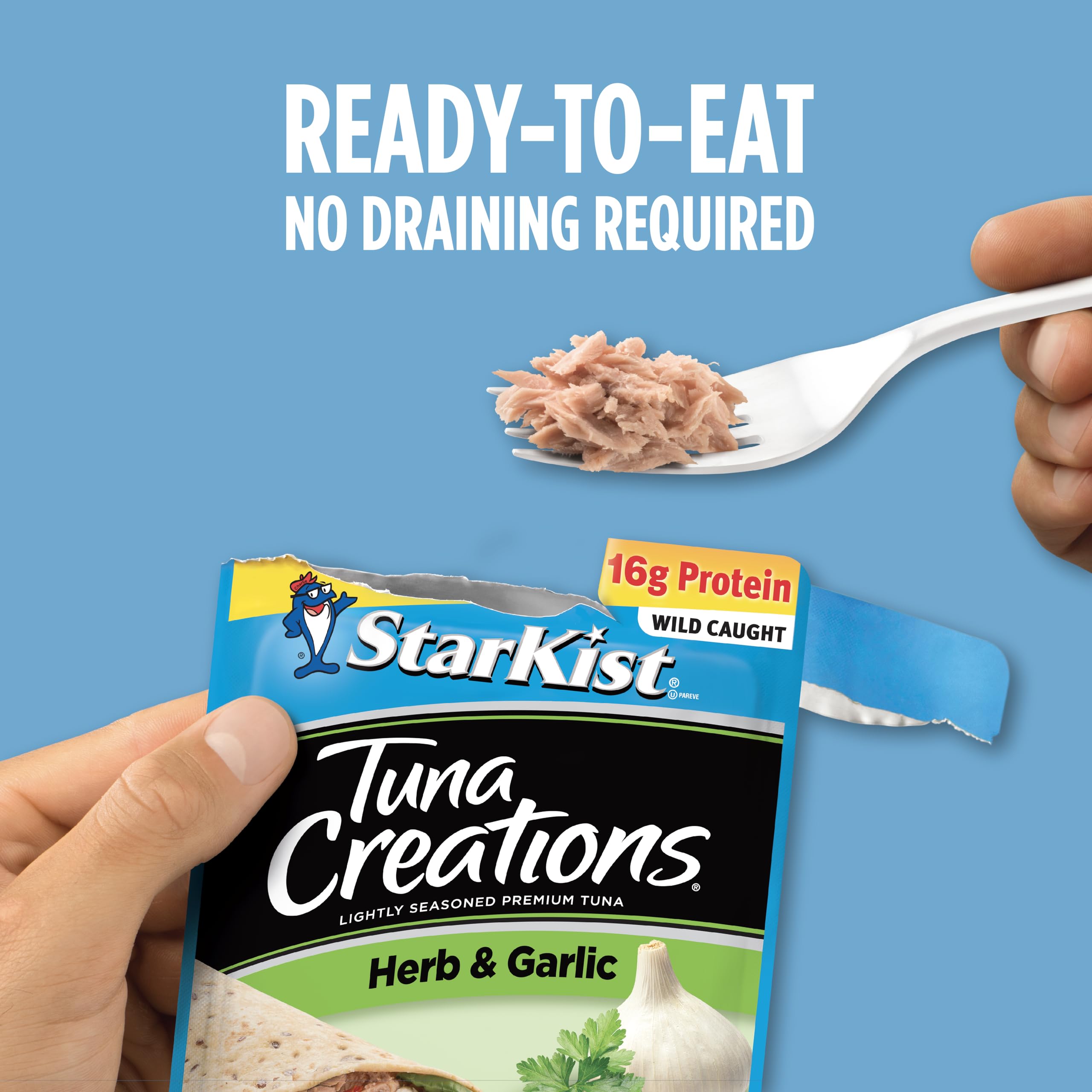 StarKist Tuna Creations Herb & Garlic pantry staple for travel or camping