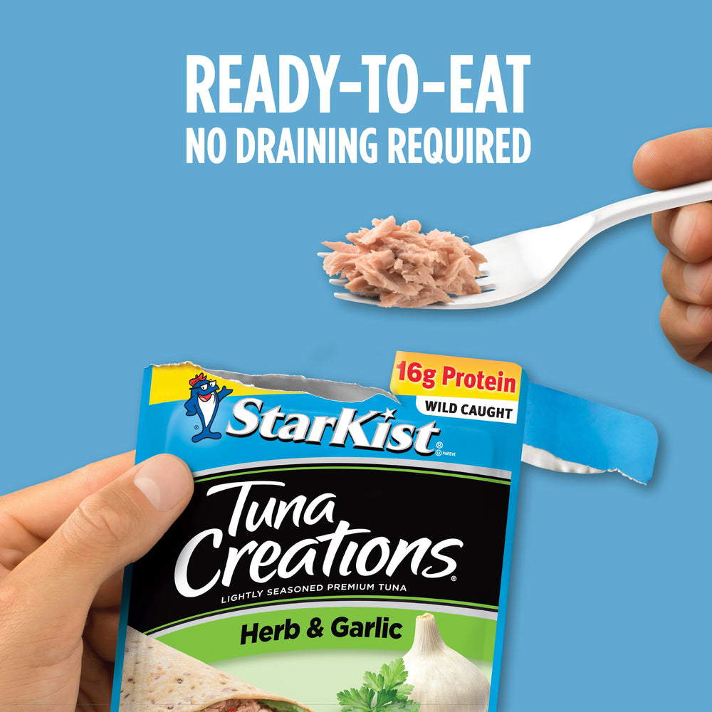StarKist Tuna Creations Herb & Garlic pantry staple for travel or camping