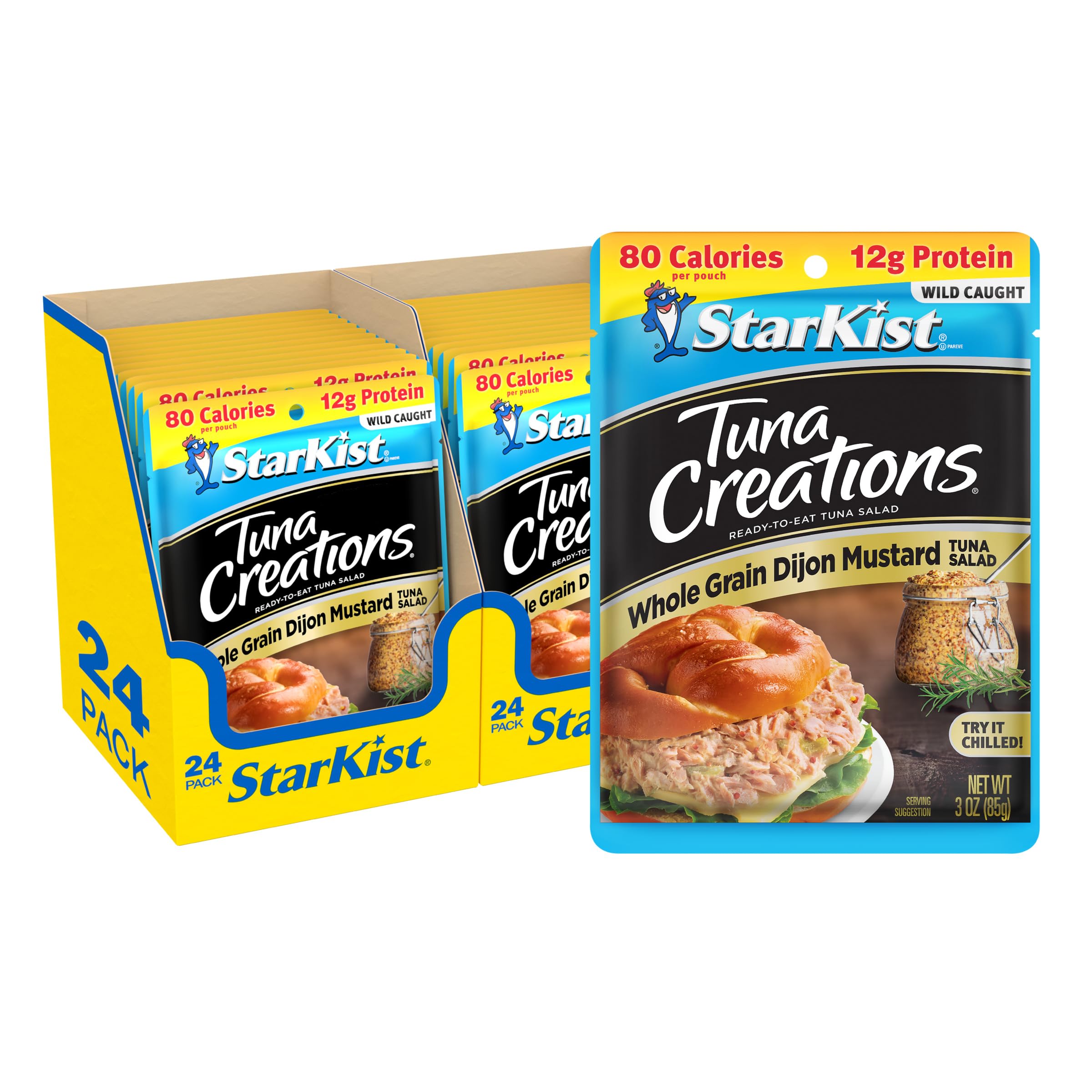 StarKist Tuna Creations whole grain Dijon pouch front view ready to eat protein snack