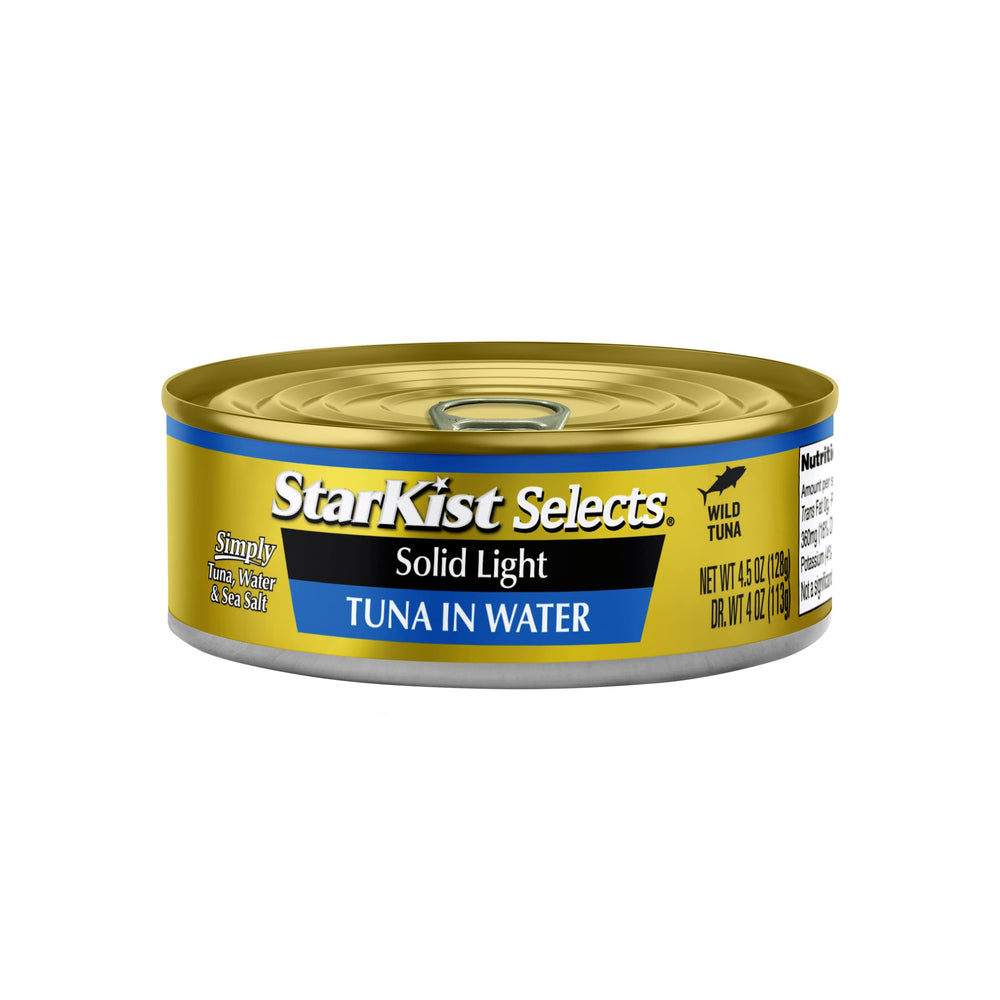 StarKist Tuna in Water can on an office desk; easy snack.