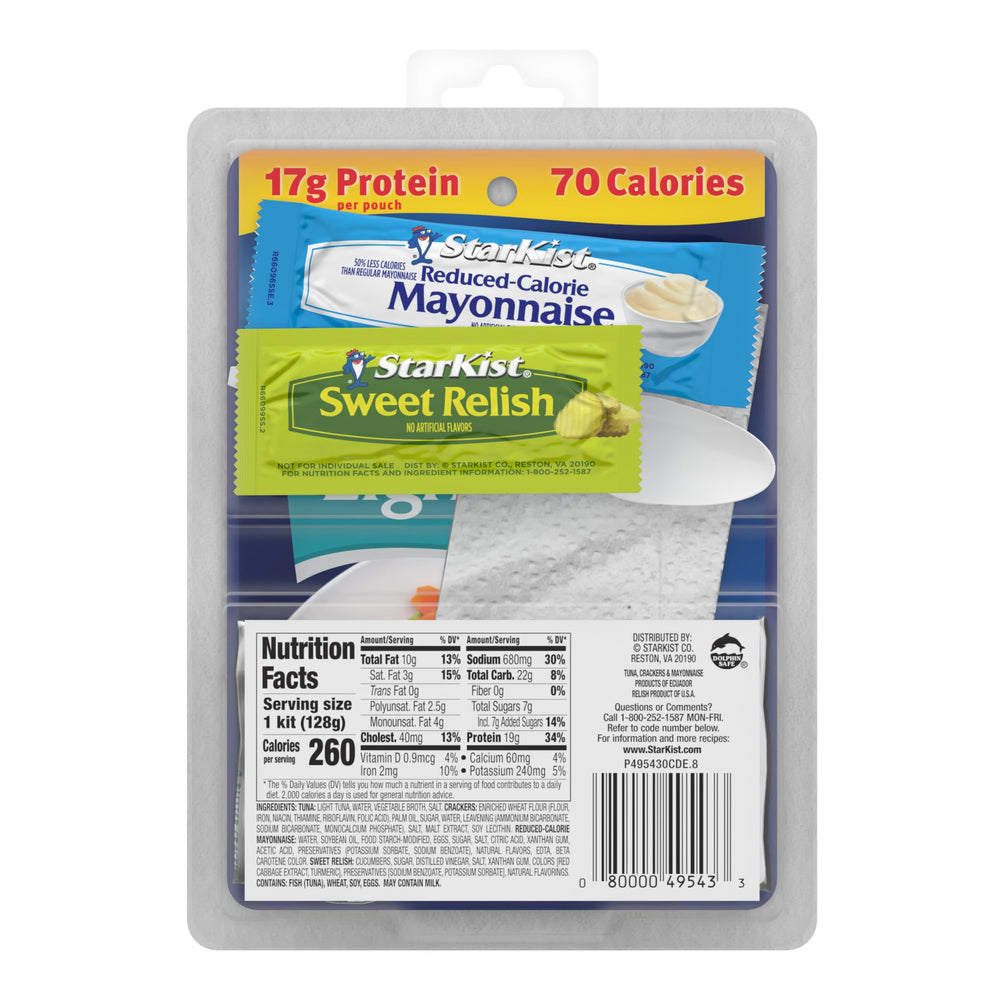 StarKist mayo and relish packets for customizable flavor.