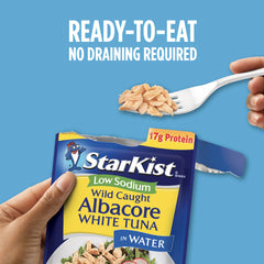 StarKist tuna pouch nutrition panel shows 16 g protein and 80 calories per serving