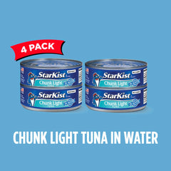 StarKist tuna water cans in pantry, easy to stock for quick meals.