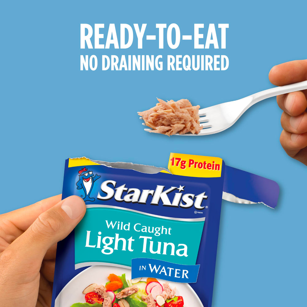 StarKist 12-pack tuna pouches store easily at home, office, or in a bag.