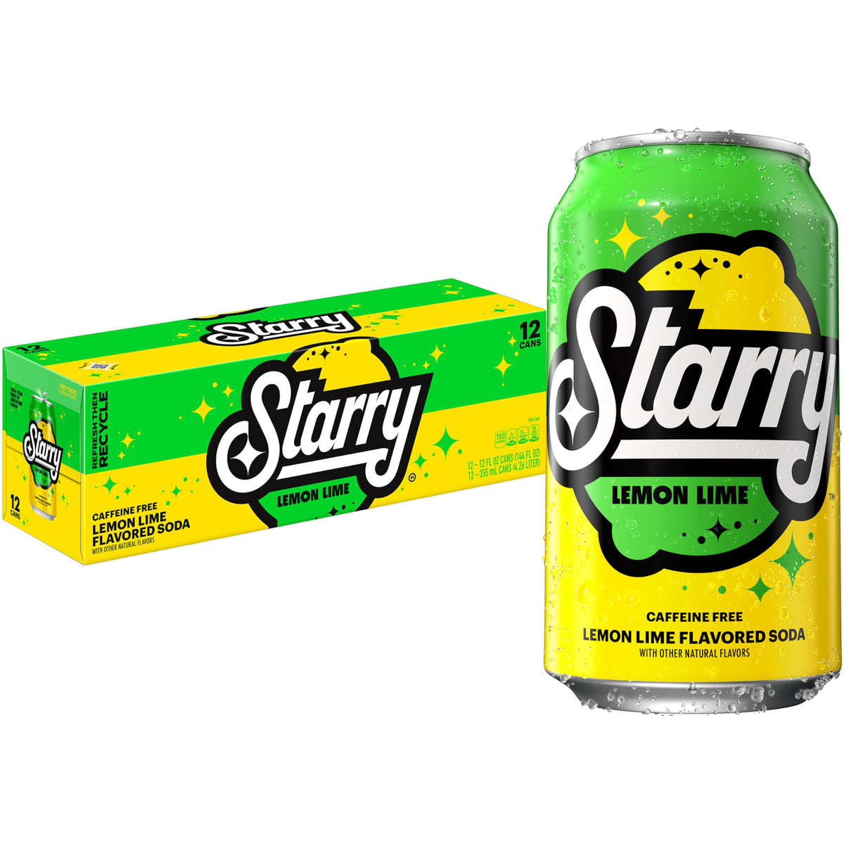 Starry Lemon Lime Soda pack of cans for refreshing moments anytime