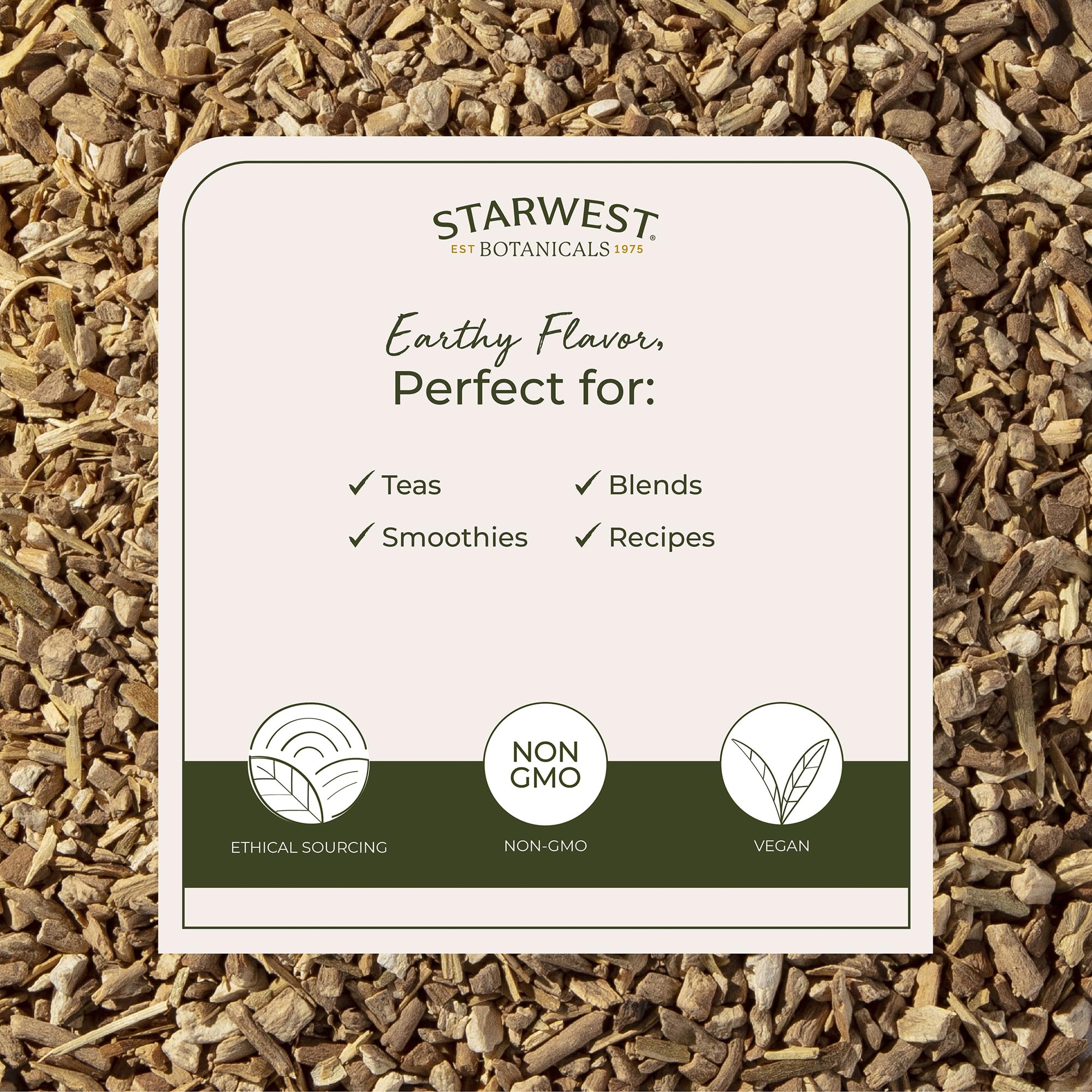 Starwest Botanicals Ashwagandha root tea infusion enriches daily rituals with natural warmth.