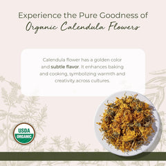 Starwest Botanicals calendula flowers loose-leaf view highlighting vibrant petals for color.