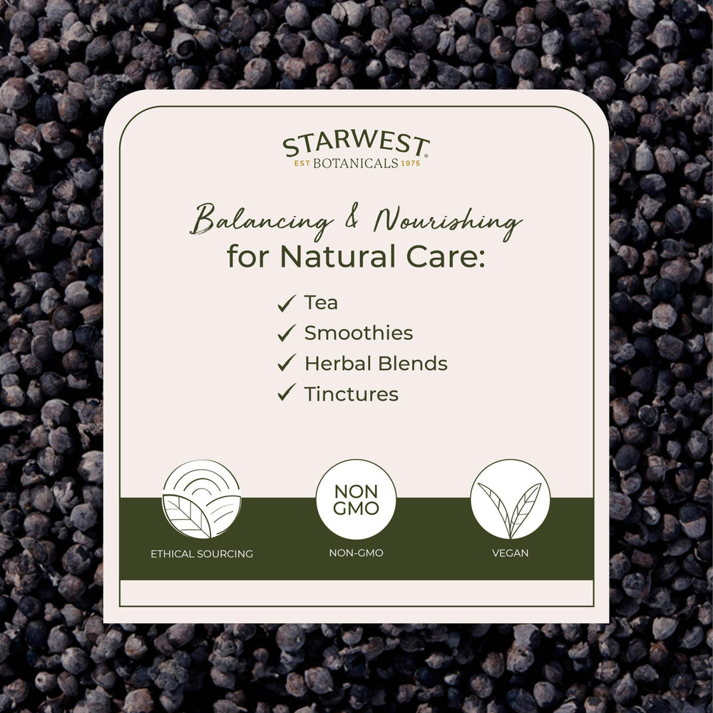 Starwest Botanicals chaste tree berries dried fruit for culinary and herbal remedies