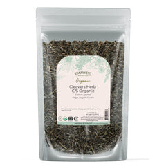 Starwest Botanicals Cleavers herb dried leaf—vibrant green aroma for tea blends.