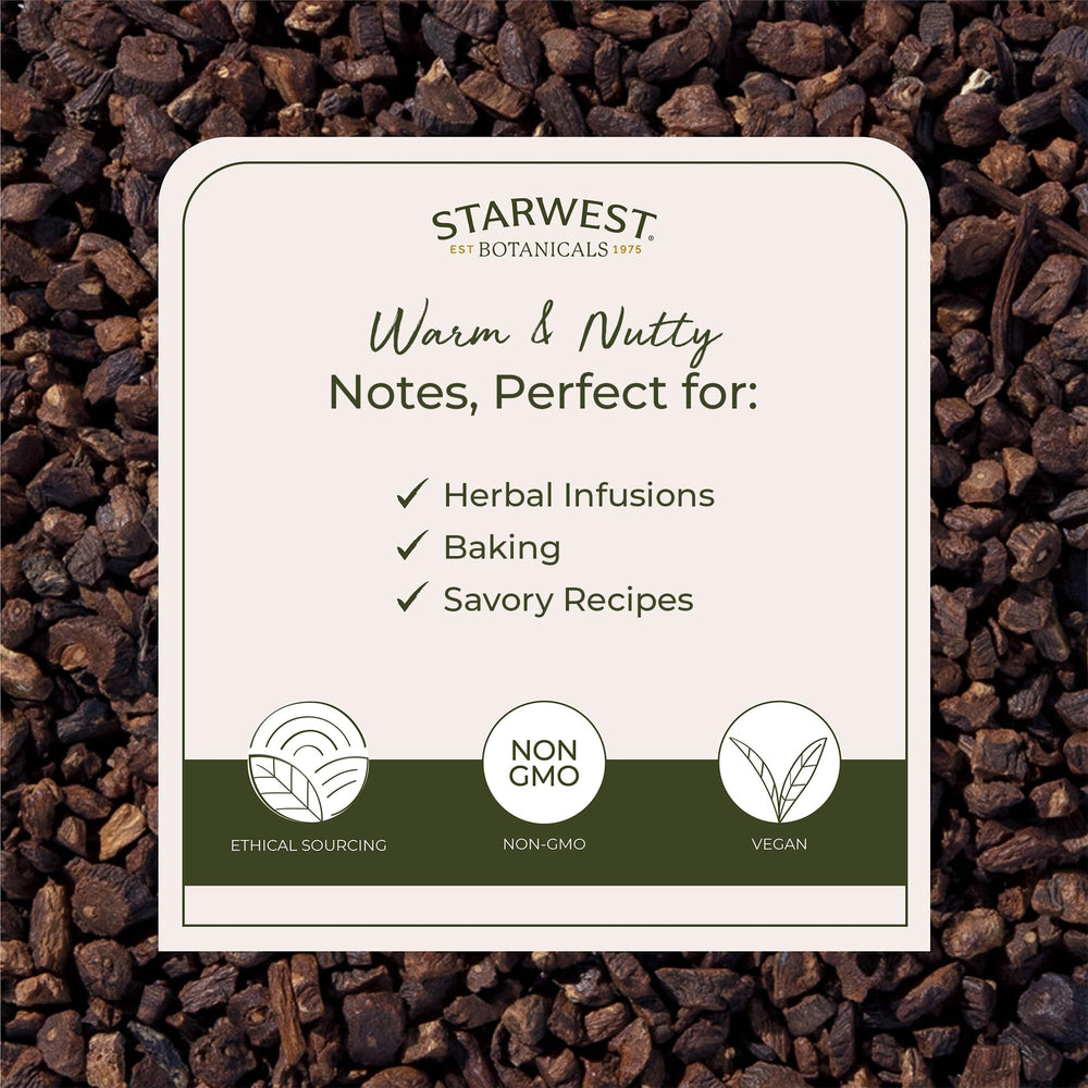 Starwest Botanicals cut and sifted dandelion root ready for steeping or culinary use