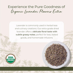Starwest Botanicals dried lavender flowers in bag, ready for culinary crafts.