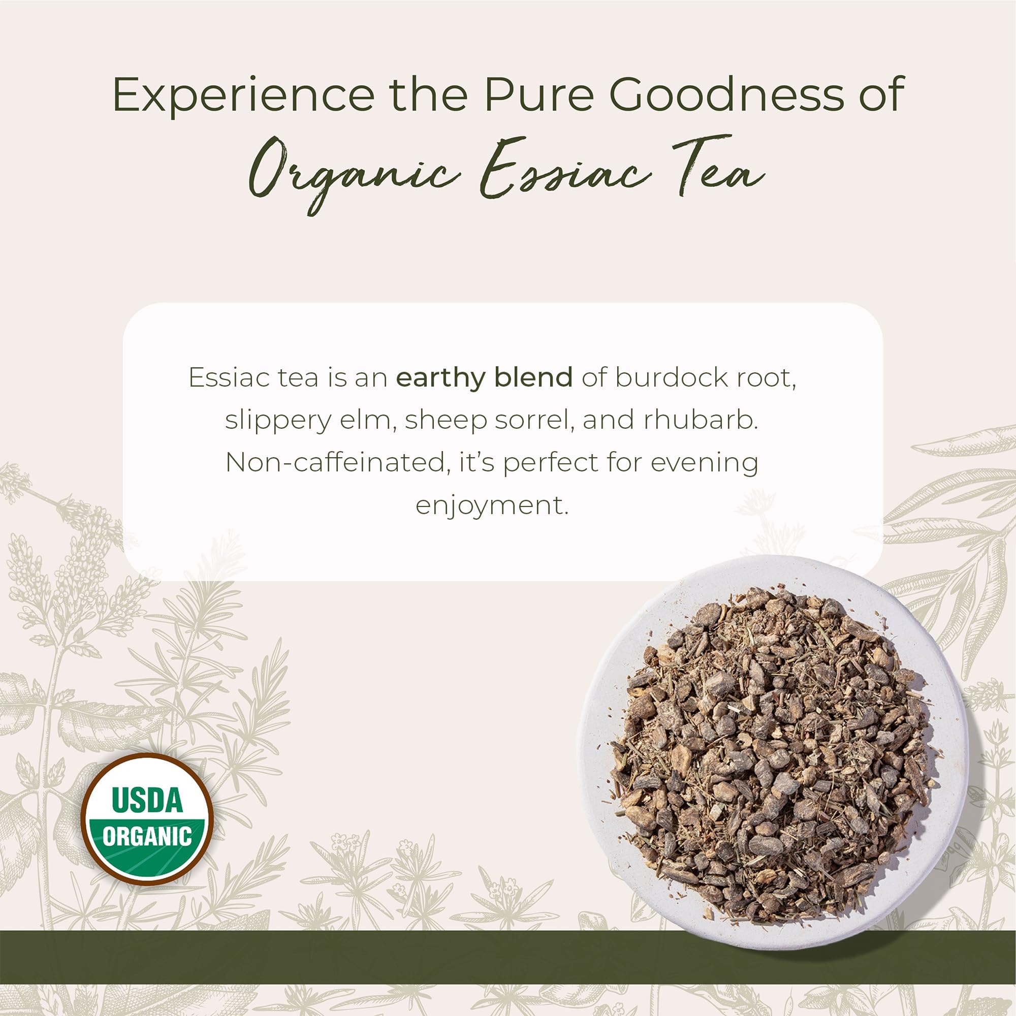 Starwest Botanicals Essiac Tea packaging—resealable bag helps preserve aroma and freshness.