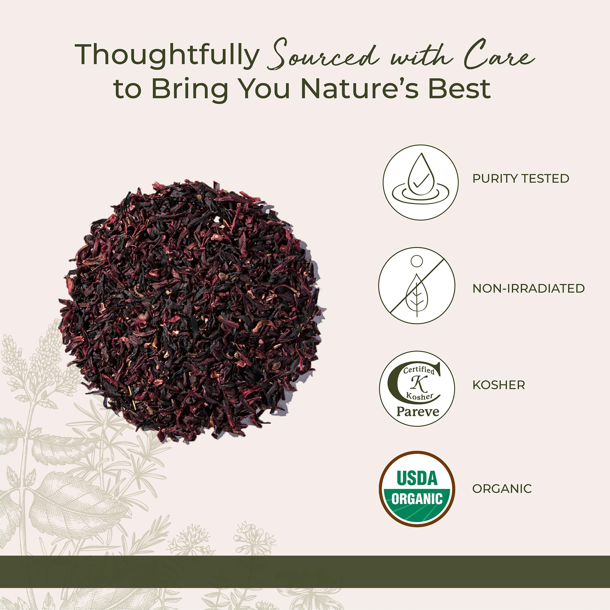 Hibiscus tea brewed in a ceramic mug, highlighting tart aroma.