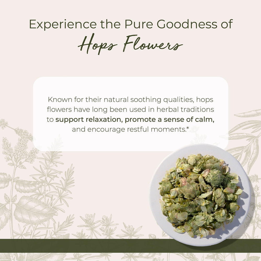 Starwest Botanicals hops tea steeping to release earthy aroma and citrus notes.