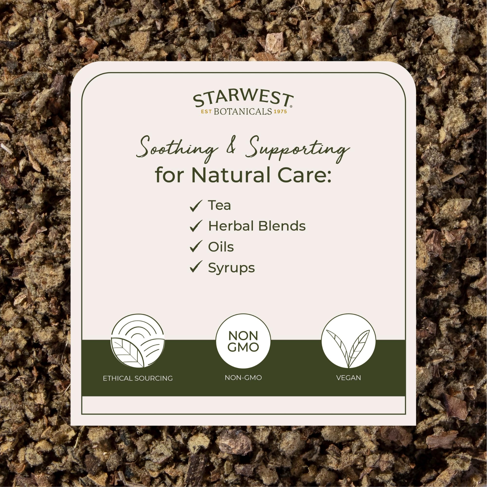 Starwest Botanicals Mullein Leaf tea steep scene highlighting aroma