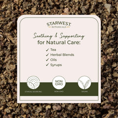 Starwest Botanicals Mullein Leaf tea steep scene highlighting aroma
