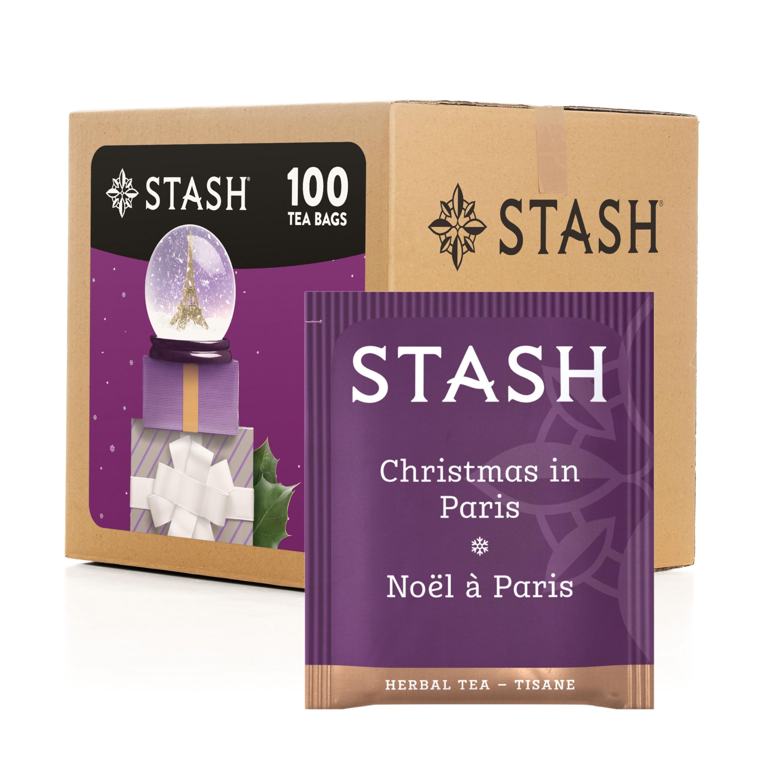 Stash Christmas in Paris tea bag with chocolaty aroma and mint notes.