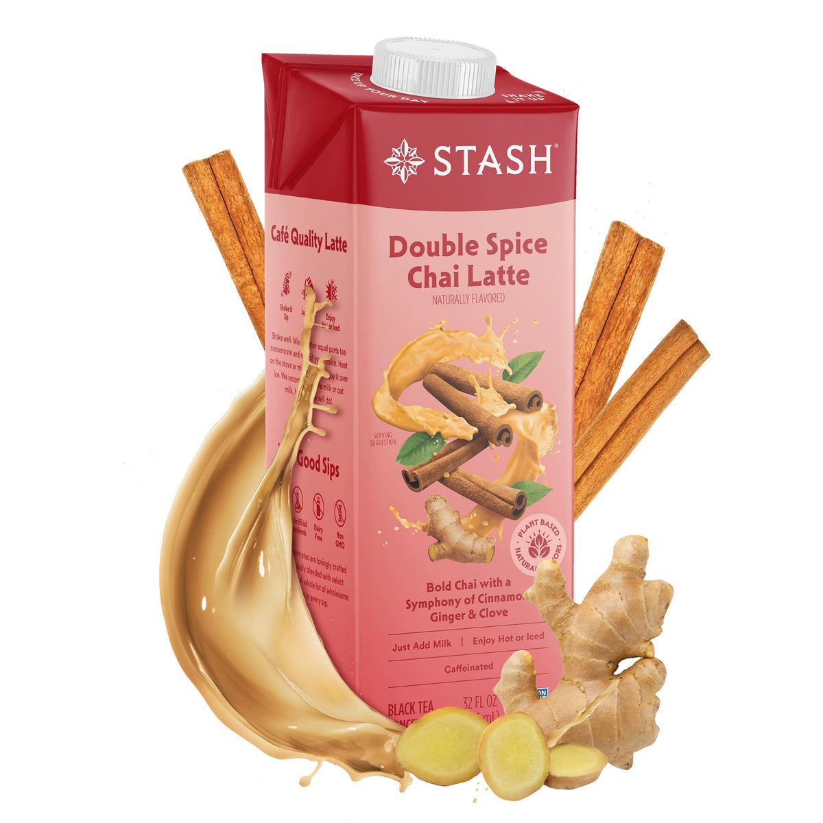 Stash Double Spice Chai Latte bottle shows rich, dairy-free concentrate for cozy mornings.