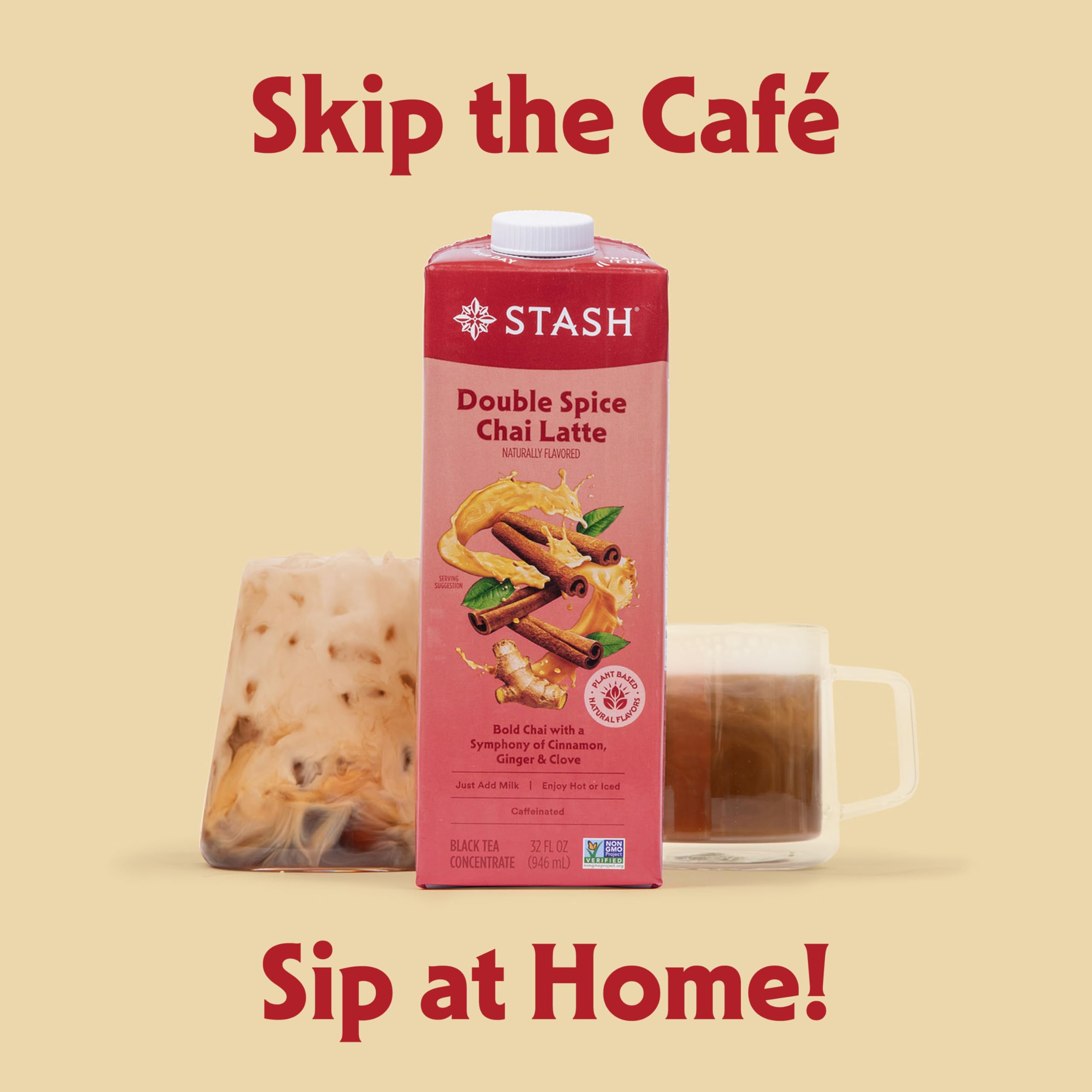 Stash Double Spice latte concentrate close-up captures aromatic spice blend.