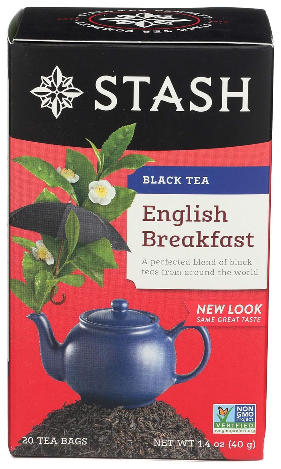 Stash English Breakfast Tea cup with steam for a comforting morning ritual.