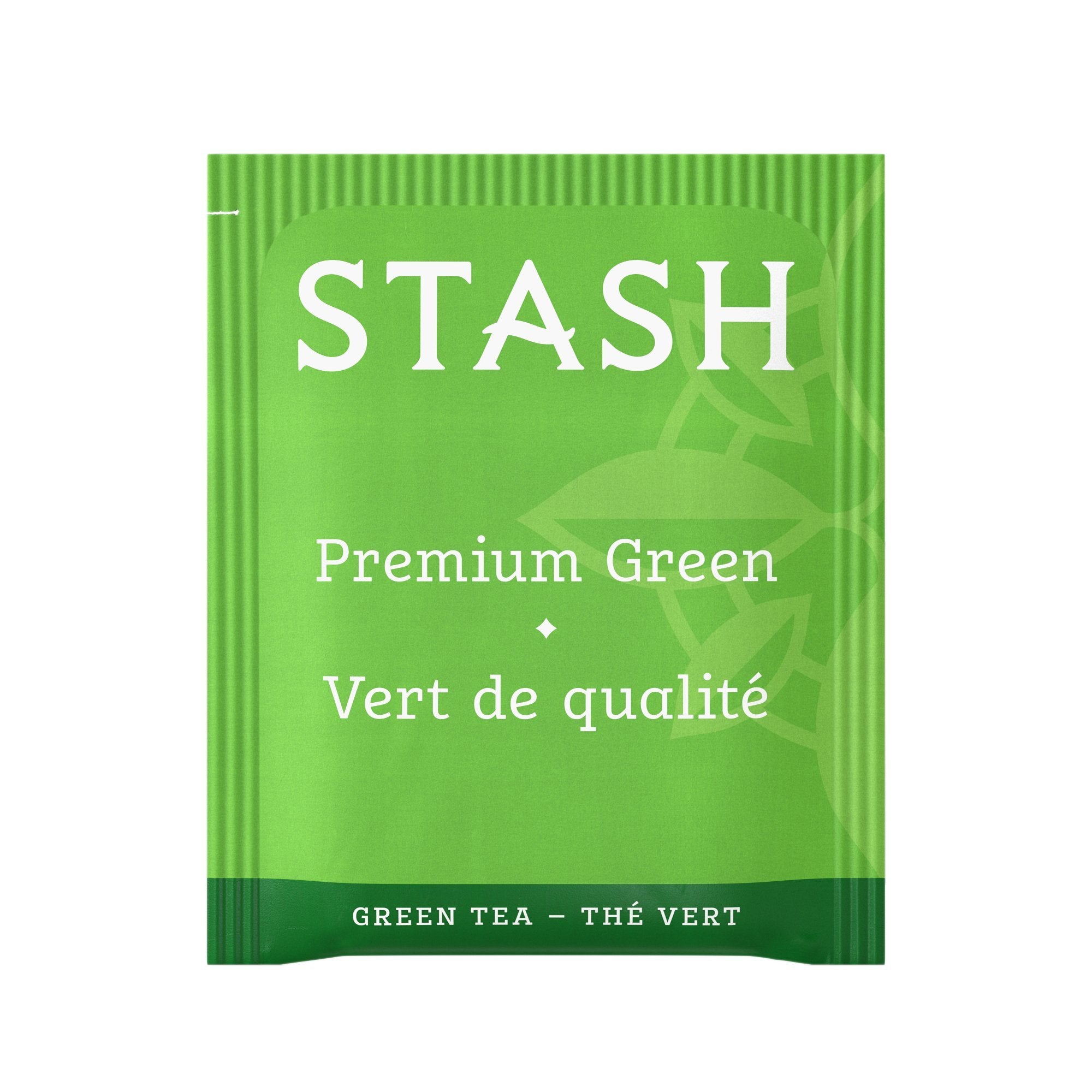 Stash Green Tea cup shows a bright golden brew, inviting a calming moment.