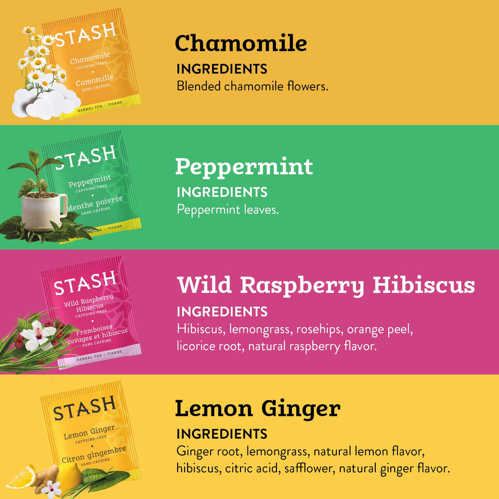 Stash morning to night teas arranged for daily energy and calm moments