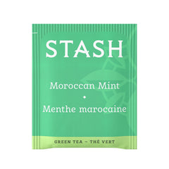 Stash Moroccan Mint Green Tea bag closeup ready to steep hot or iced