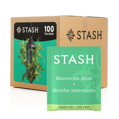 Stash Moroccan Mint Green Tea box of 100 bags for quick, refreshing cups