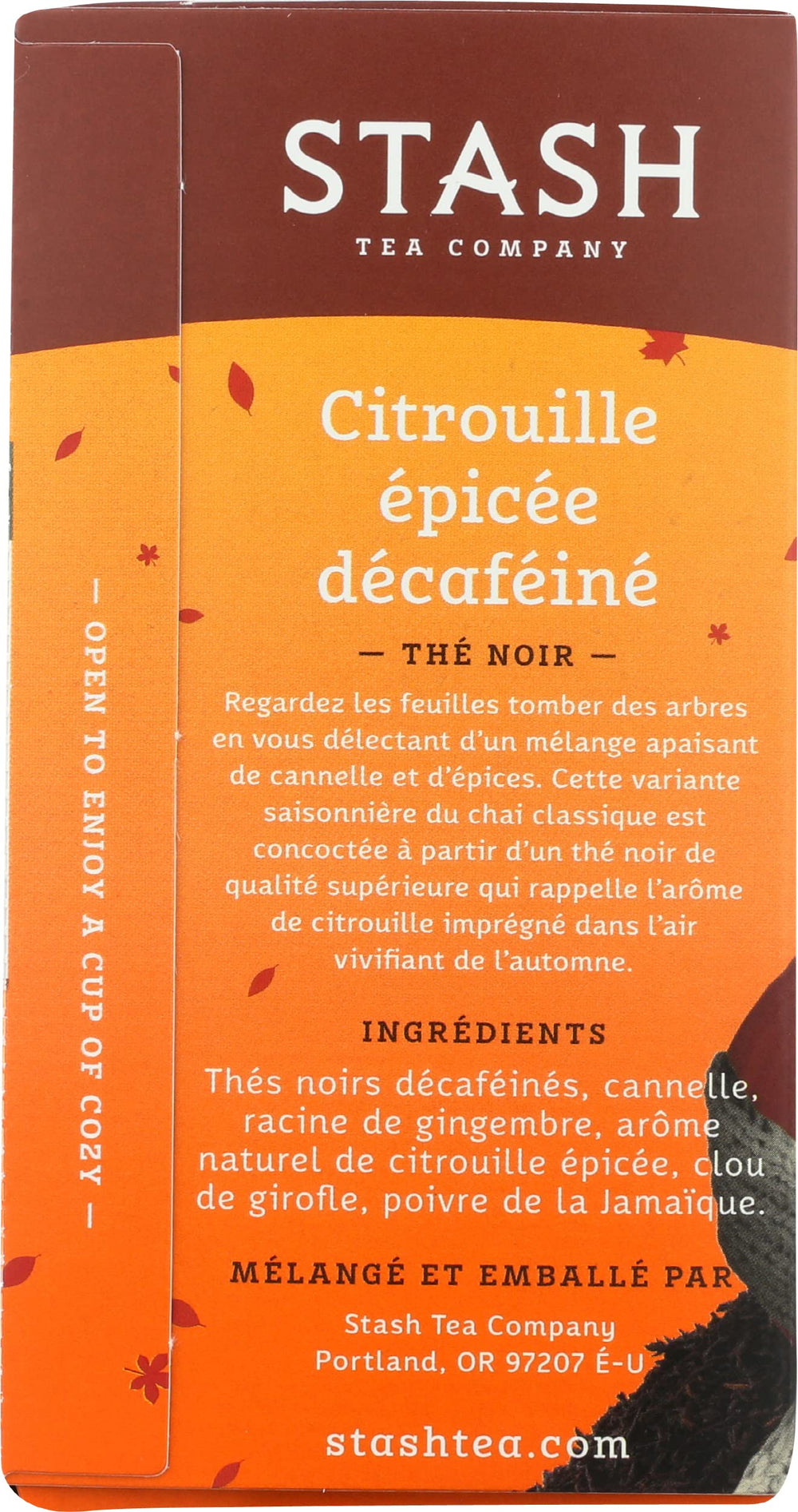 Stash pumpkin spice tea leaves dried detail hints rounded flavor.