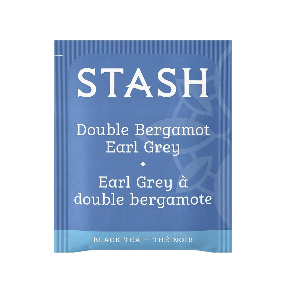 Box of Stash Earl Grey tea bags ready for brewing hot or iced.