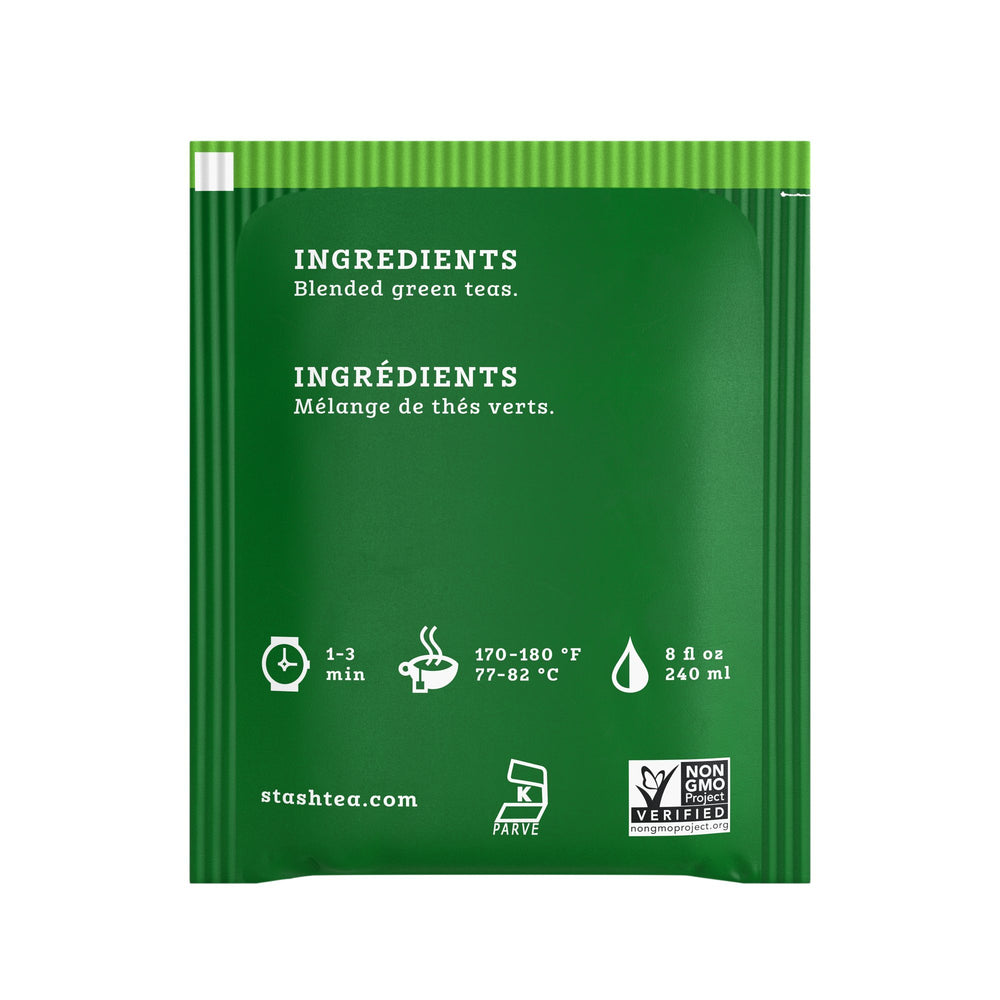 Stash Tea bags inside stay-fresh foil wrappers preserve quality for everyday brewing.