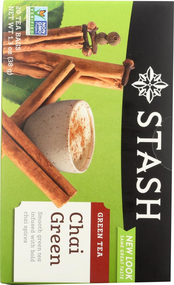 Brewing a hot cup of Stash Tea Chai Green Tea steeps to release aroma