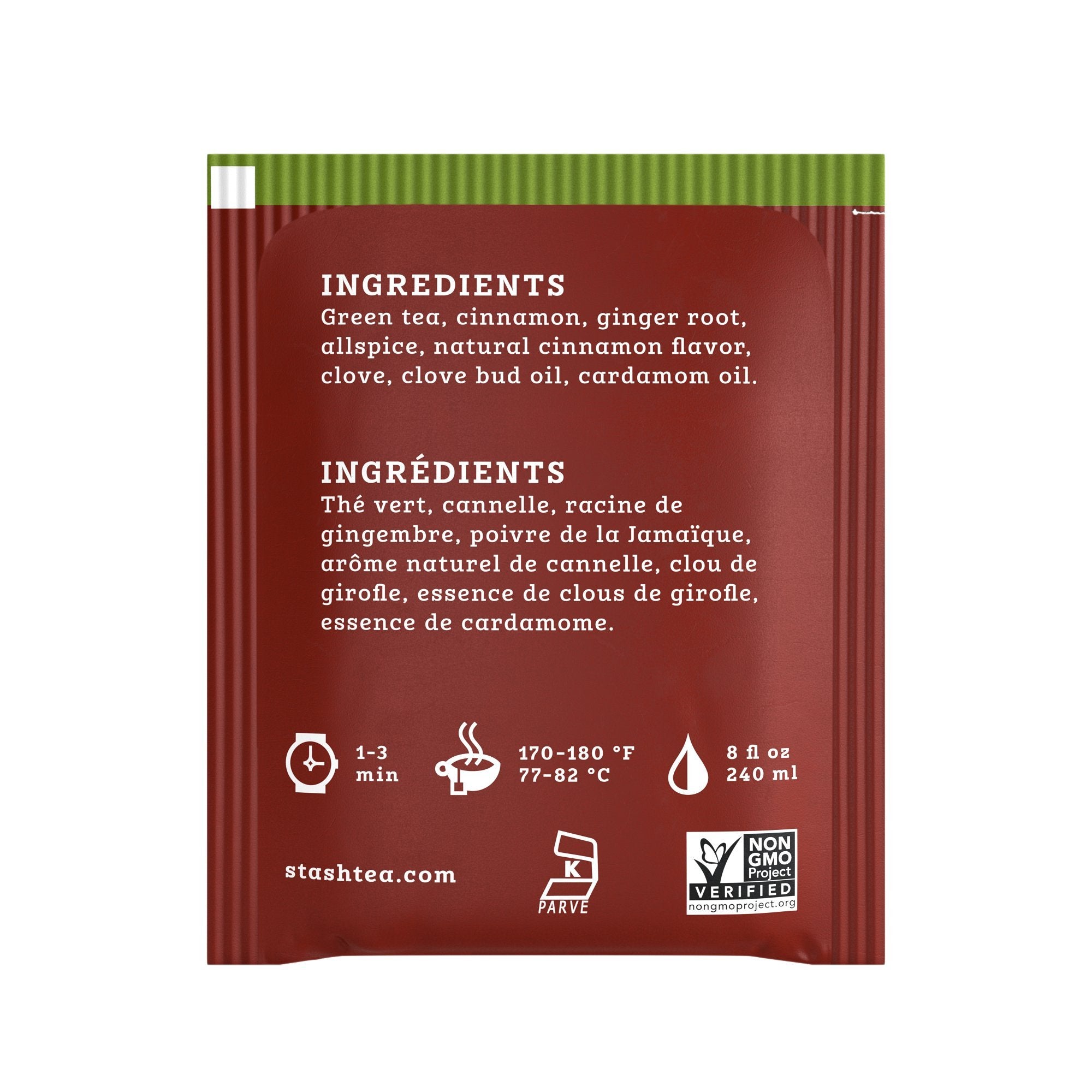 Stash chai green tea tea bag in cup, ready for a fragrant brew